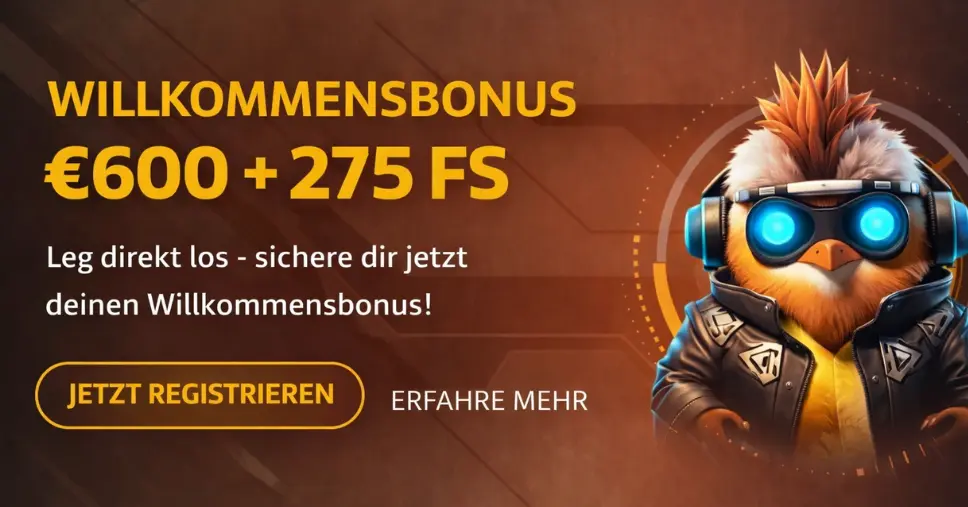 Hugo Casino Aktion bei EU Casinos mit 600 € Bonus und 275 Freispiele Willkommenspaket 
